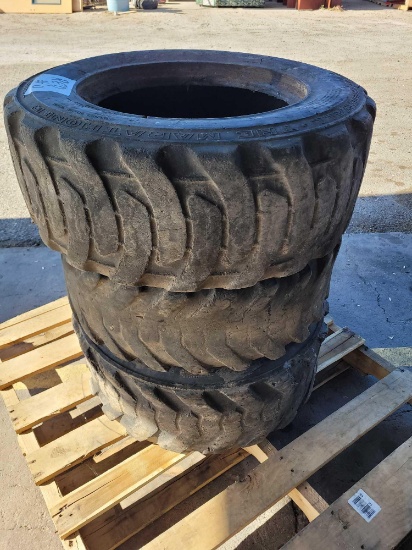 (3) Skid Steer Tires