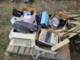 (1) Type Writer, Assorted Keyboards, Electric Pencil Sharpener, (1) Sharp Calculator, Power Chords,