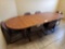 Wooden Oval Conference Table, (6) Chairs