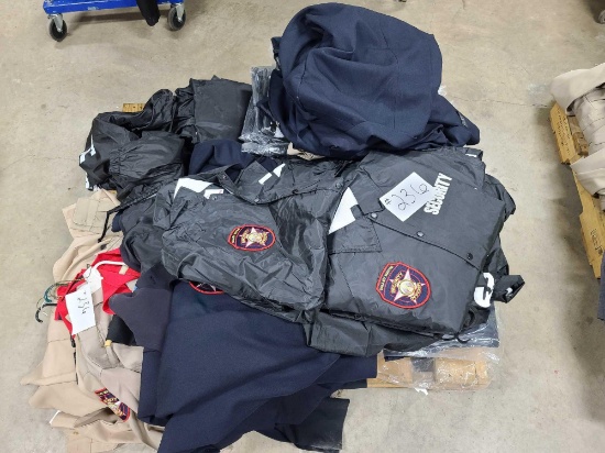 Pallet w/Security Uniforms, Windbreaker Jackets