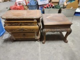 (1) Side Table, (1) 3 Door Pine Night Stand