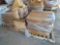 6 Pallets of Shelf Parts, (1) Wood Shelf, (1) Wood Rectangular Table, (1) Rolling Wood Magazine Stan