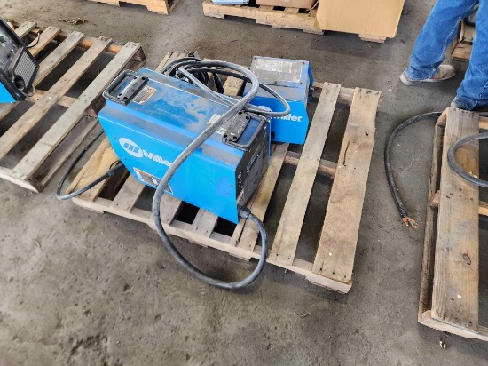 Miller XMT 350 CC/CV Electric Welder, Miller 22A Wire Feeder