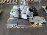 InFocus Projector, Eiki Notebook Projector, Califone Stereo, (2) Hitachi Projector, HP DeskJet 6122