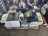 (10) Assorted HP Monitors, Group of Hitachi Projectors, OKI B4600 Printer, HP Printer, Printer