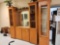 Wooden Tower Display Cabinet, Wooden Optical Display Cabinet w/ Mirror