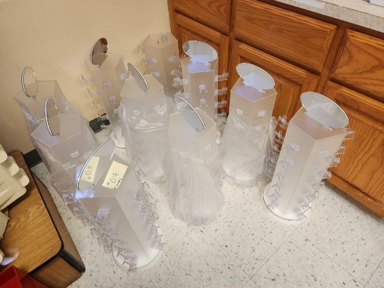 Group of 7 Clear Display Racks for Glasses