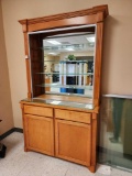 Wooden Optical Display Case With Two Drawers & Two Doors, 4 Cubby's