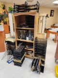 Group of Assorted Paper Organizers, Bookcase, Group of Staplers, Tape Dispensers, and Clip Boards