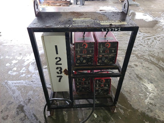 (4) Lincoln Invertec V275-s Stick and TIG Welder, Lincoln Electric Cart