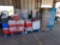 Group of Blue and Tan Crates, Group of Igloo Ice Chests, Group of Plastic Bins