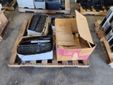 (3) Boxes of Dell Keyboards, (1) Box of Fellowes Monitor Bases