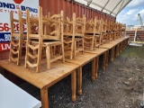 Group of (9) Wooden Tables and Wooden Chairs