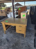 Group of Desk, Wooden Cabinets & Shelves