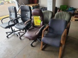 (3) Black Chairs, (1) Blue Chair,...2 Green Chairs, (1)...Tan chain (14285), (1)...HIGH BACK DELUX C