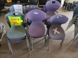 (21) Purple Stackable Chairs