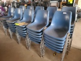(60) Blue Stackable Chairs