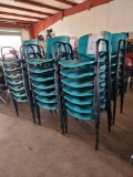 (38) Green Stackable Chairs