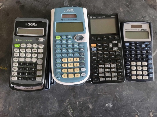 Group of (8) Variety TX Instruments Calculators