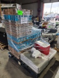 Group of Plastic Crates, Group of S/Steel Kitchen Trays, Hamilton Beach Food Processor, Etc.