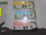 (1) Scarce Barr Note (1963 B), (1) Old Silver Certificate (1957 Series), (1) 1976 $2 Note (1976 Seri