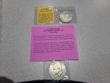 (1) Old Mexican Silver Dollar Minted from Silver, (1) United States Eisenhower Dollar (1971-1978)