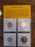 Set of 4 Proof Set of Coins (1964 Penny, 1963 Nickel, 1972 Dime, 1974 Quarter)
