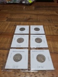 6 Buffalo Nickels (1920, 1923, 1926, 1928, 1929, 1936)