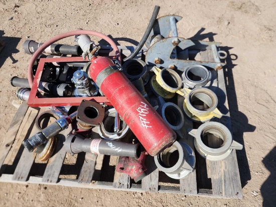 Group of Fire Hydrant Adapters, Fire Hose, Fire Extinguisher, Misc.