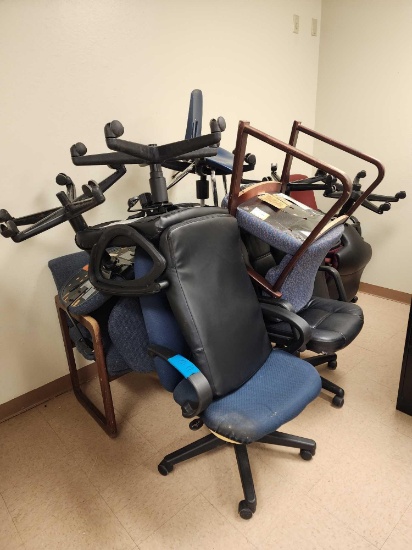 Group of Assorted Rolling Chairs and Sled Chairs