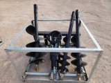 Unused 2022 Skid Steer Auger w 3 bits. Digging Hole Diameter 200-450mm Op. Flow:50-75L/min.