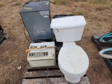 AC Unit, Toilet, (2) Mini Refrigerators