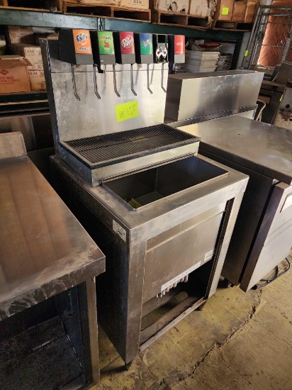 (1) Six Valve Stainless Steel Soda Machine with Ice Bin