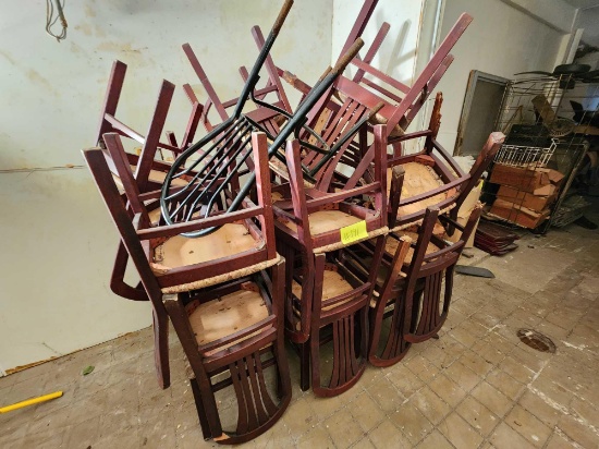 Group of Wooden Restaurant Chairs