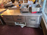 Stainless Steel Sandwich Prep Table w/ 6 Cabinets, APW Countertop Warmer