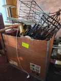 (1) Box of Miscellaneous Items, (Chandelier, Metal Racks, Light Fixtures, Bolts, Screws, Yellow Plas