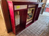 Custom Wooden Frame with Glass Display, Mirrors, Light Power Source