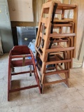 (5) Wooden High Chairs