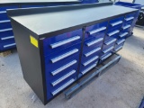 Unused 2022 Steelman 7FT Work Bench with 20 Drawers 87*23*39 Drawers with lock & Anti-slip inners. U