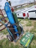 Oxygen and Acetylene Cylinder Tanks, Heavy Duty Welding Cart, Unused Victor Journeyman 450 Torch Set