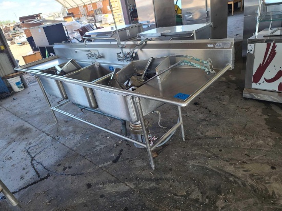 3-Compartment Stainless Steel Commercial Sink
