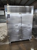 Traulsen Two Section Half Door Reach In Refrigerator