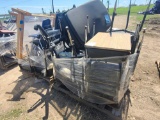 Group of School Chairs, Group of School Desks, (1) Rolling Arm Chair, Clear Panels w/ Wooden Frame