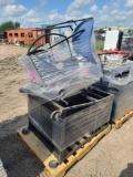 (3) Stools, (1) Utility Cart, (1) Media TV Media Cart, (2) Filing Cabinets, Plastic Utility Cart