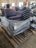 Group of Purple Sled Chairs, Group of Rolling Chairs
