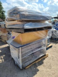 (4) Pallets of Misc. Leather Chair, Tables, Desks, Racks, Cabinets (Purple Chairs Not Included)