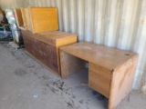 (3) Wooden Desks, Group of Small Desks