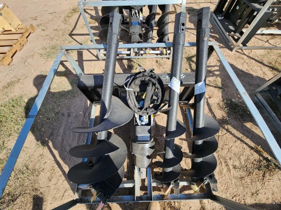 Unused 2023 Greatbear 3500Nm Skid Steer Auger w/ 3 Bits