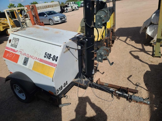 Generac Magnum Towable Light Tower Diesel Engine 7,771 Hours VIN #5AJLS16185B003981