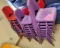Group of Purple Small Chairs and (1) Red Chair